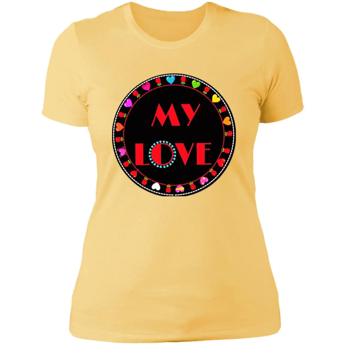 Multi - My Love - NL3900 Ladies' Boyfriend Vintage T-Shirt CustomCat