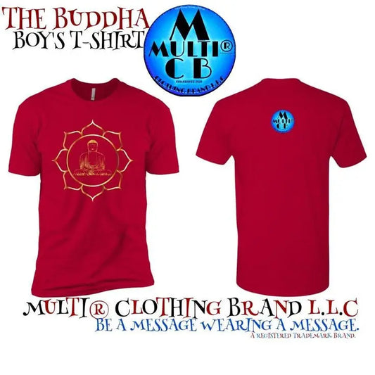 The Buddha - Boys' Cotton T-Shirt CustomCat
