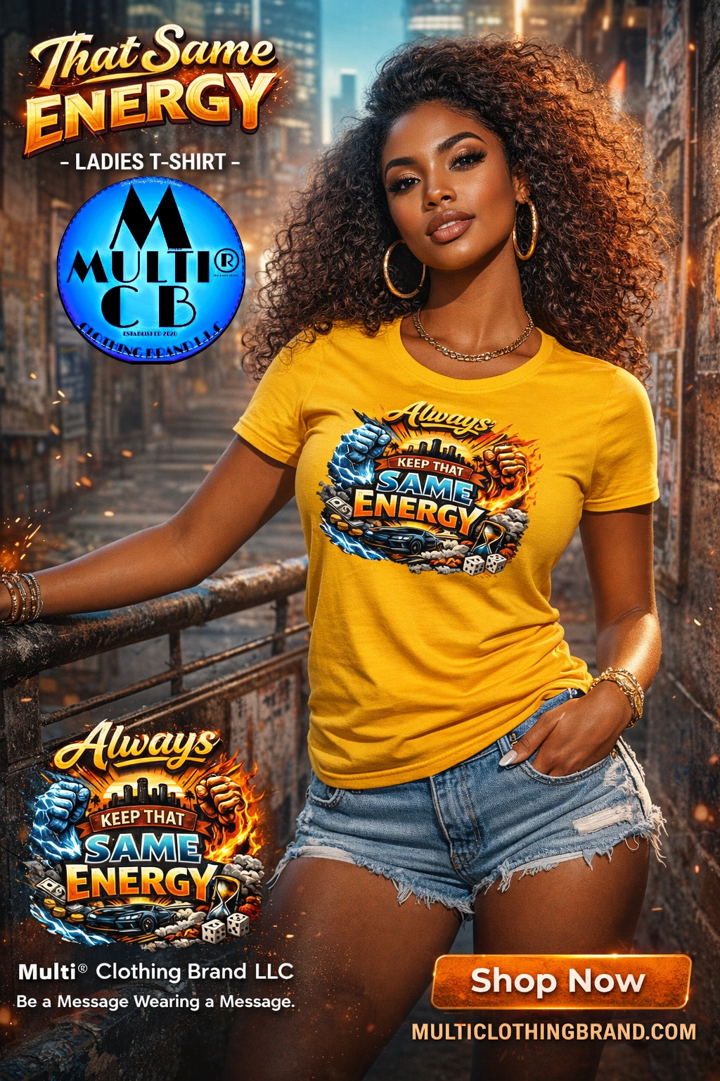 That Same Energy - Ladies T-Shirt | Women’s Motivational Streetwear by Multi® Clothing Brand LLC