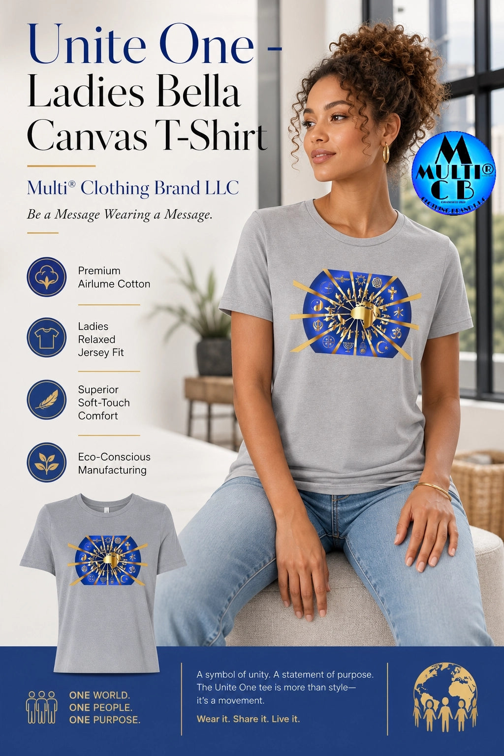 Unite One - Ladies Bella Canvas T-Shirt: Wear Unity, Strength, and a Message That Matters