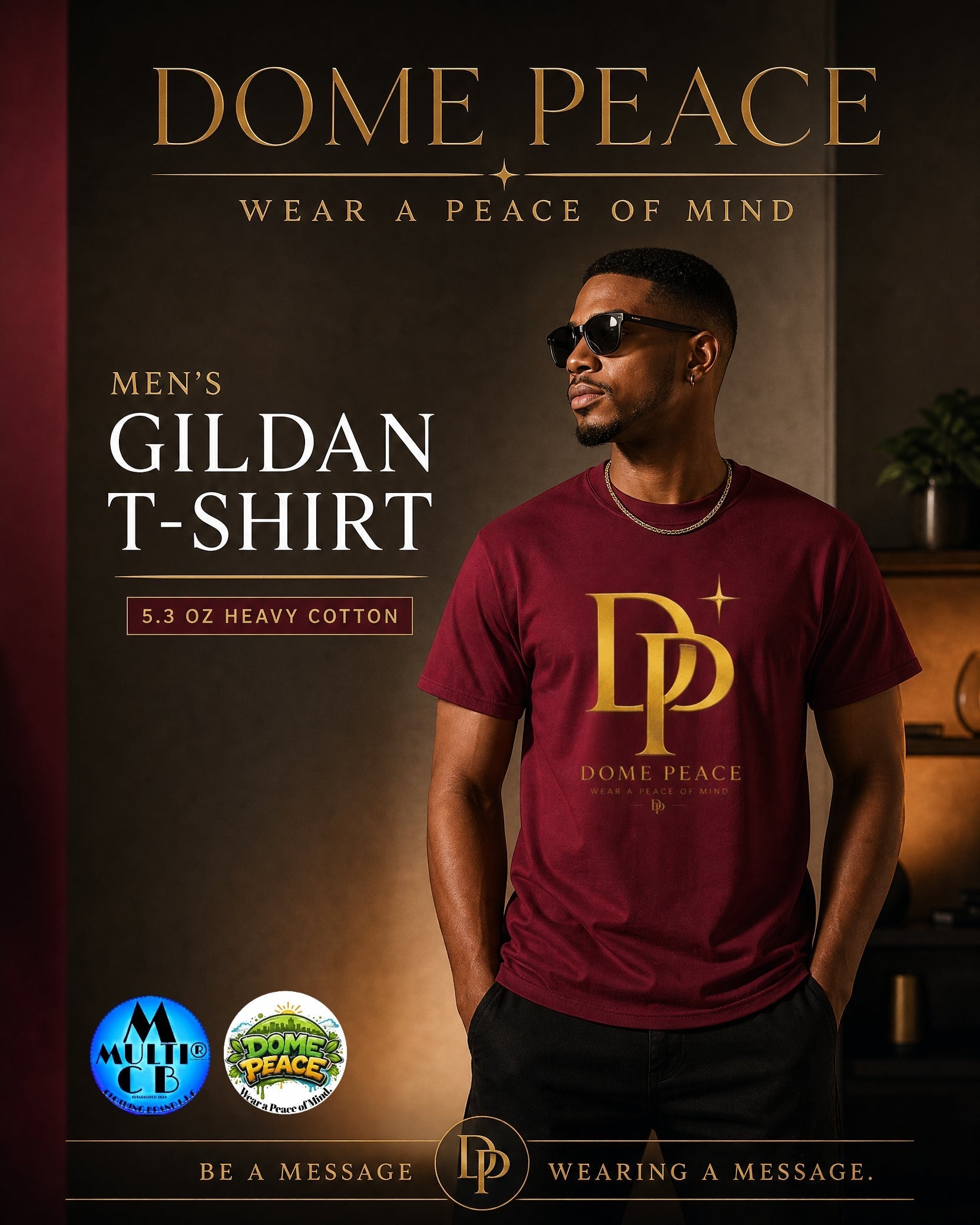 Dome Peace Style - Men's Gildan 5.3 oz T-Shirt: Bold Streetwear That Speaks Without Saying a Word