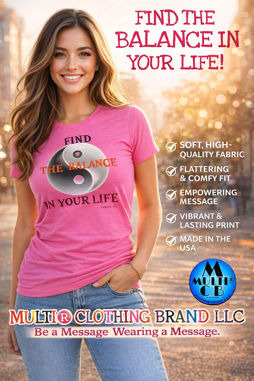 Find Your Center with The Balance – Ladies T-Shirt
