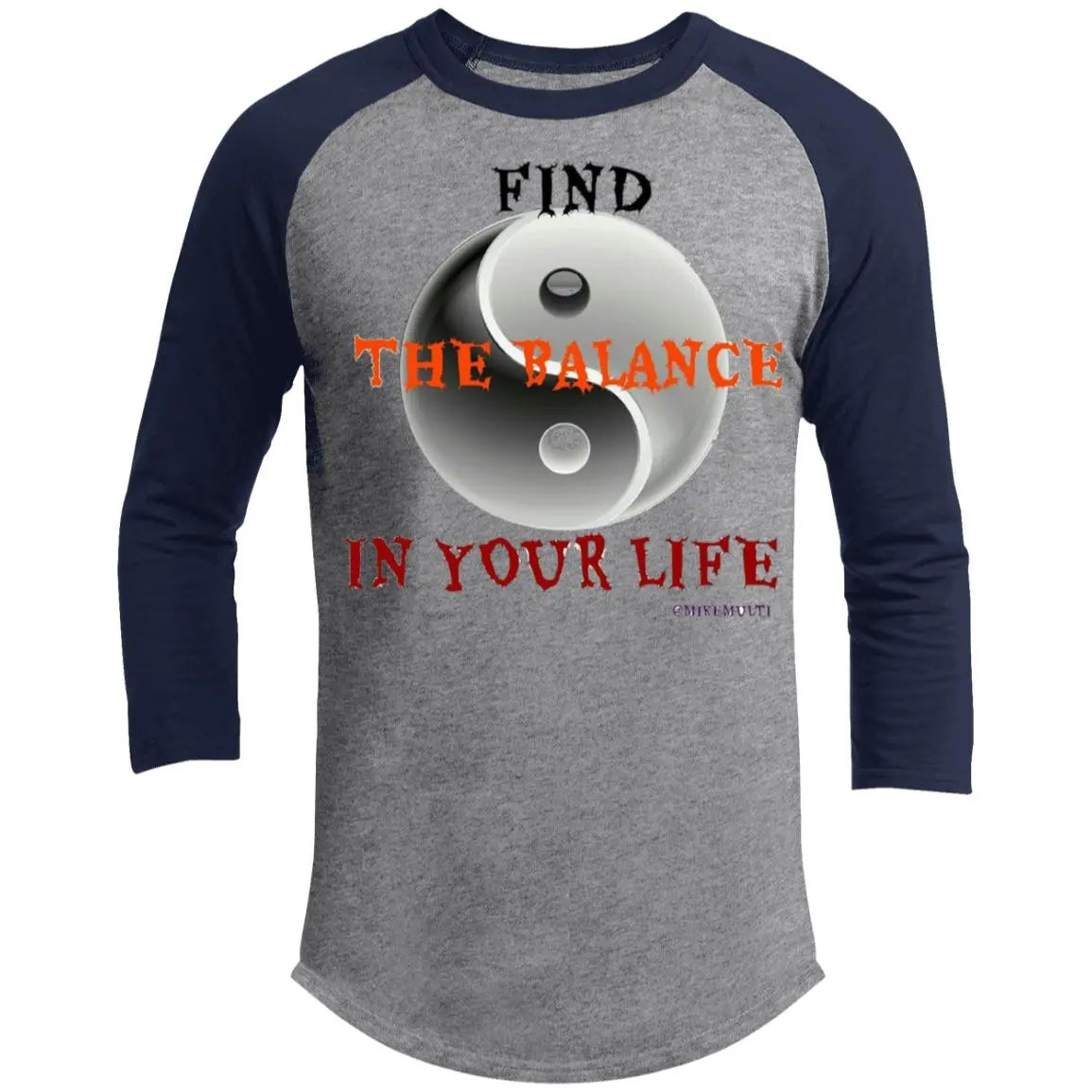 Find The Balance In Your Life - Men's 3/4 Raglan Sleeve Shirt CustomCat