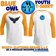 Blue Owl - Youth 3/4 Raglan Long Sleeve Shirt 