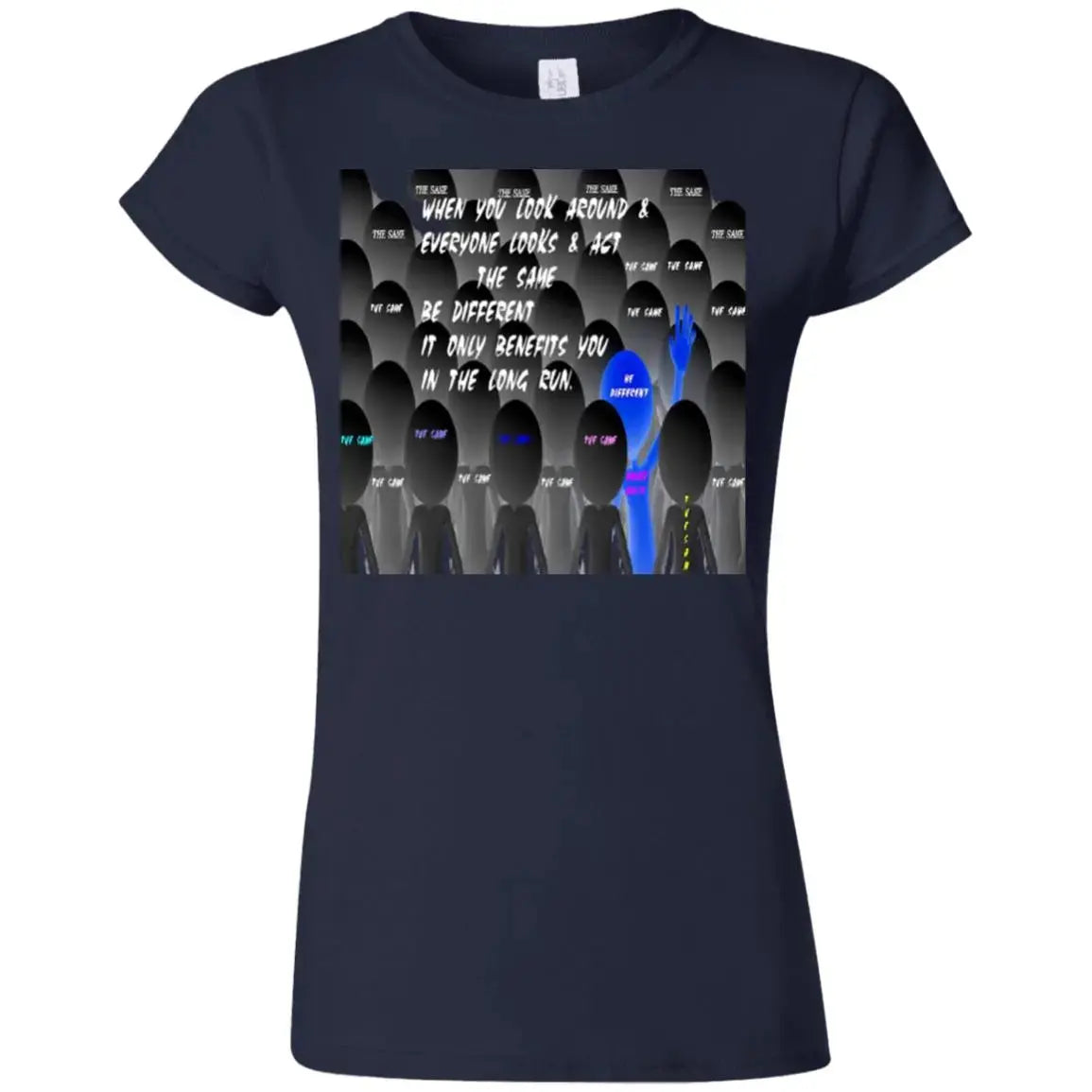 Be Different - Ladies SS - Vintage - T-Shirt CustomCat