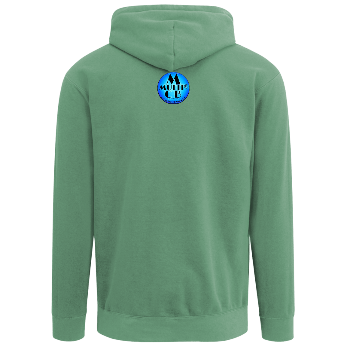 Green hoodie with logo, casual apparel for men and women
