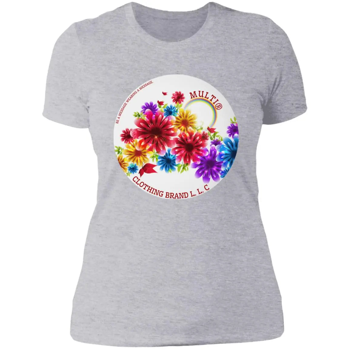Multi - Flowers - NL3900 Ladies' Vintage Boyfriend T-Shirt Clothing CustomCat