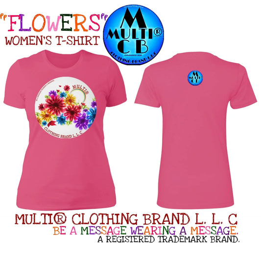 Multi - Flowers - NL3900 Ladies' Vintage Boyfriend T-Shirt Clothing CustomCat