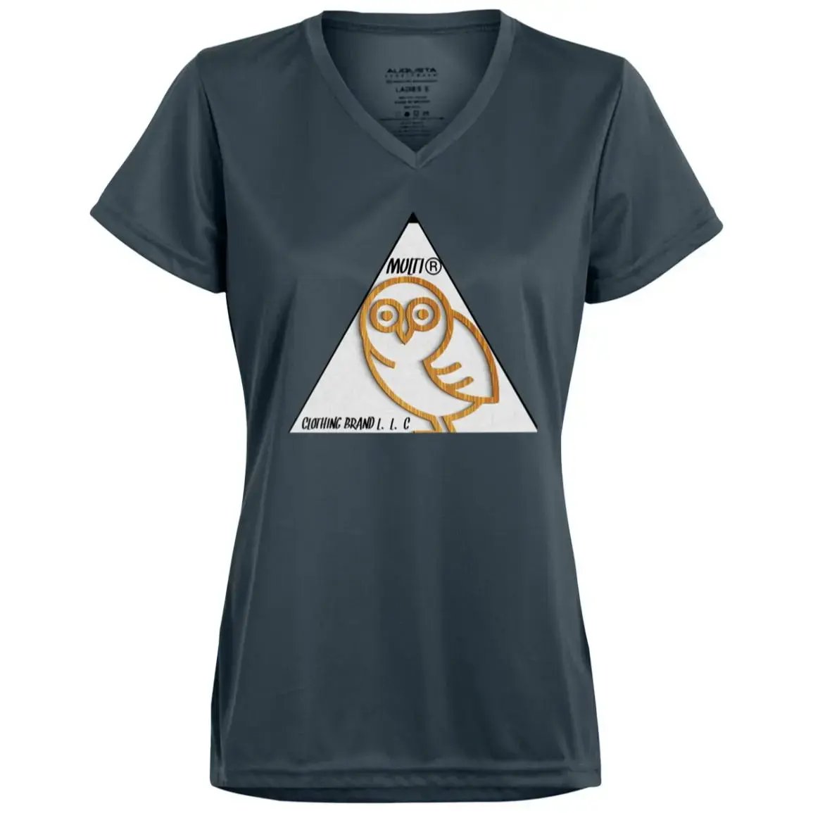 Multi Clothing Brand L.L.C - Owl - 1790 Ladies’ Moisture-Wicking V-Neck Tee CustomCat