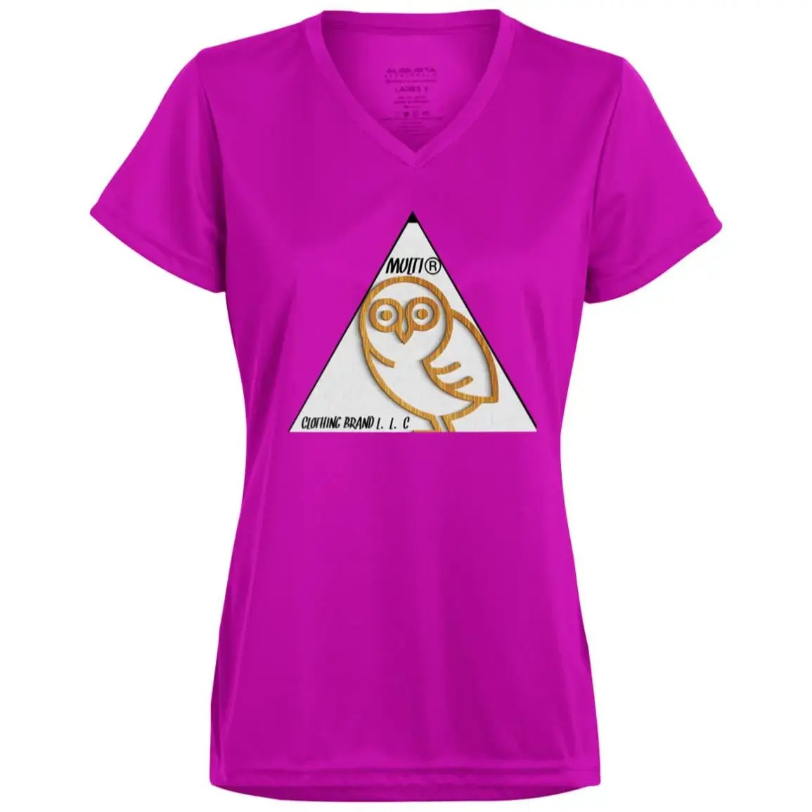 Multi Clothing Brand L.L.C - Owl - 1790 Ladies’ Moisture-Wicking V-Neck Tee CustomCat