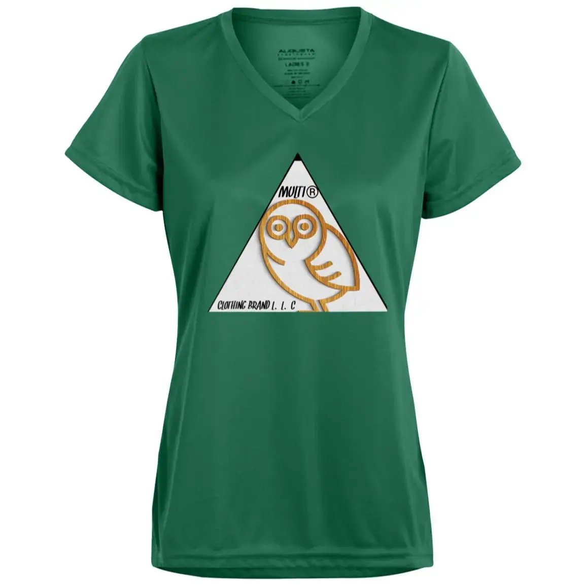 Multi Clothing Brand L.L.C - Owl - 1790 Ladies’ Moisture-Wicking V-Neck Tee CustomCat