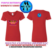 Purple Butterfly - Ladies - T-Shirt CustomCat