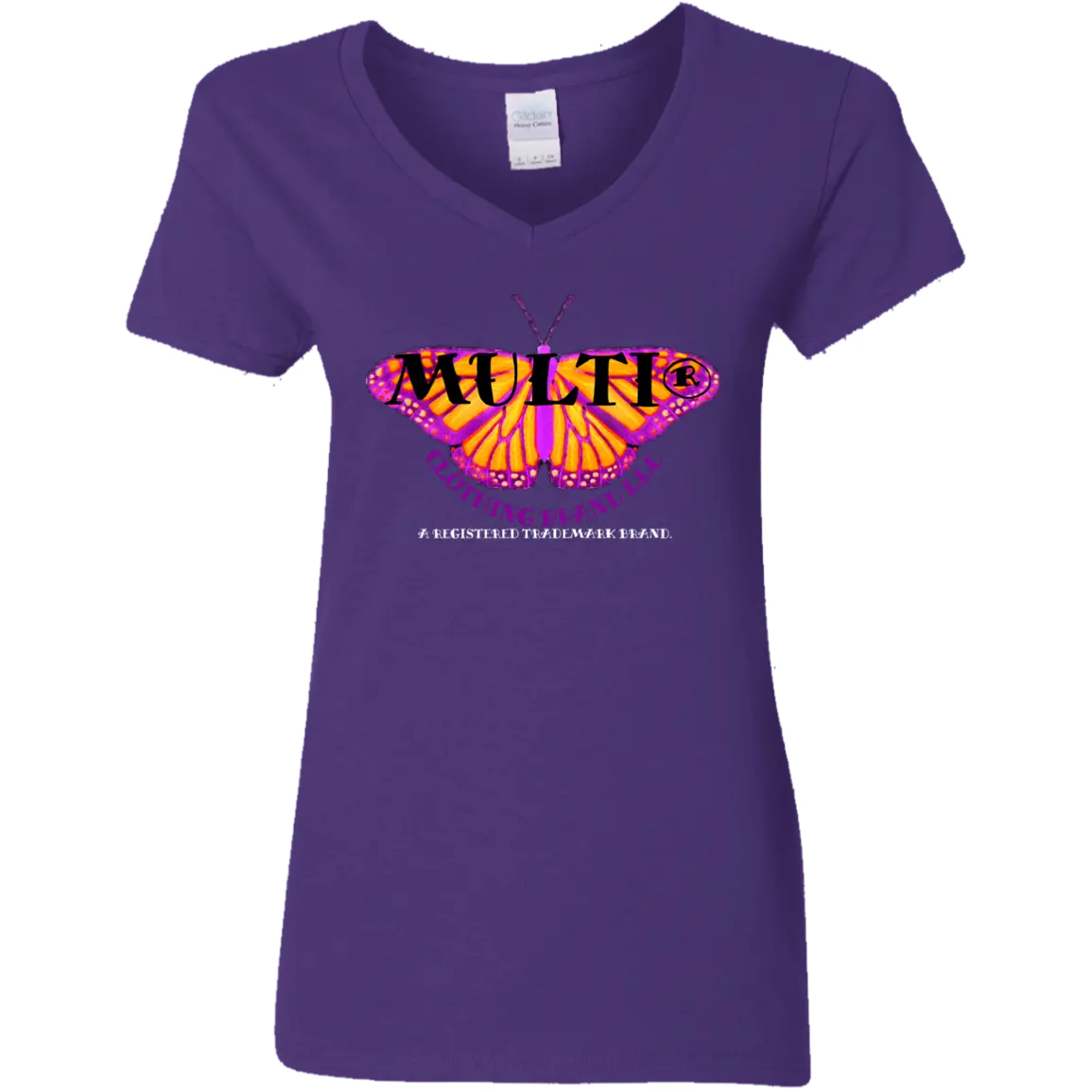 Purple Butterfly - Ladies - T-Shirt CustomCat