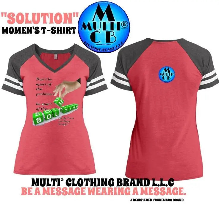 Solution - Ladies' Game V-Neck T-Shirt – Multi Clothing Brand L L C®