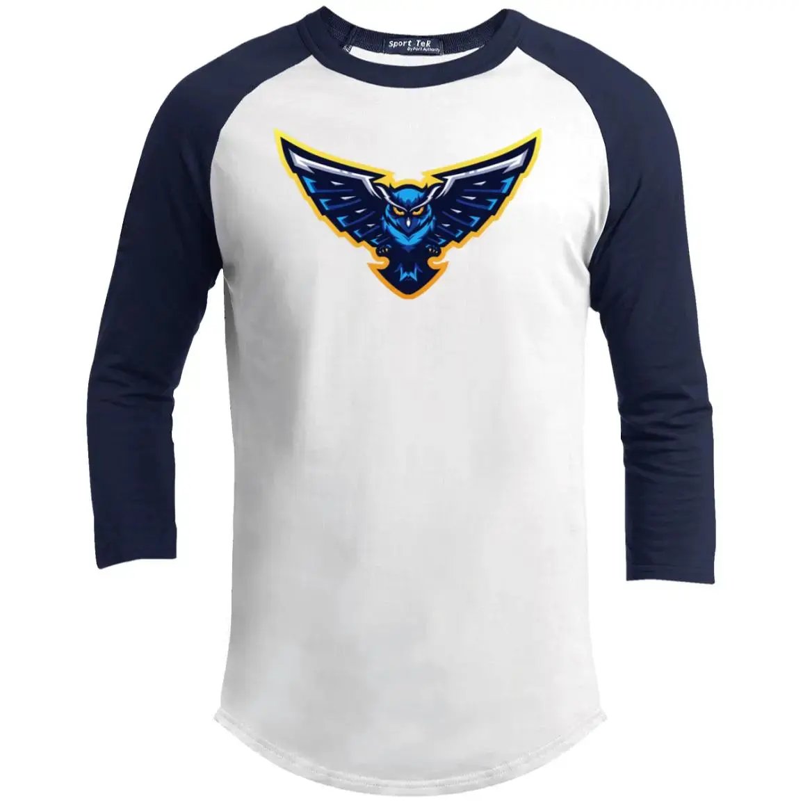 Blue Owl - Youth 3/4 Raglan Long Sleeve T-Shirt , heather white/ vintage navy