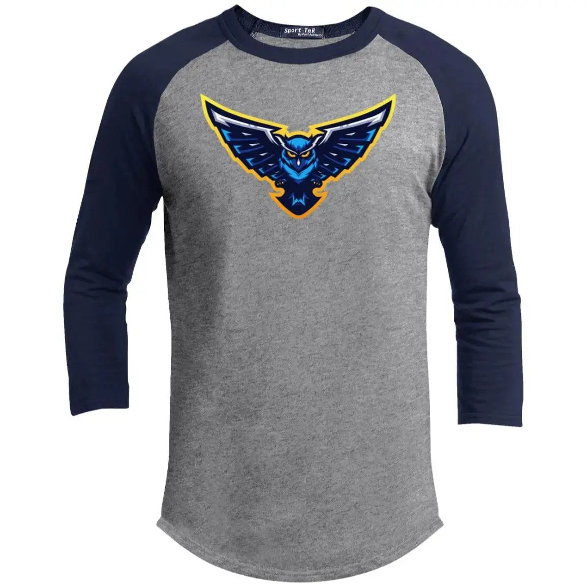 Blue Owl - Youth 3/4 Raglan Long Sleeve T-Shirt , heather grey/ vintage navy