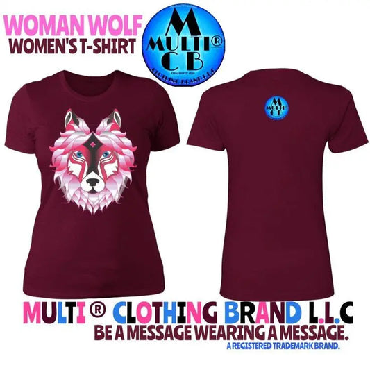 Woman Wolf - Ladies' Boyfriend T-Shirt CustomCat