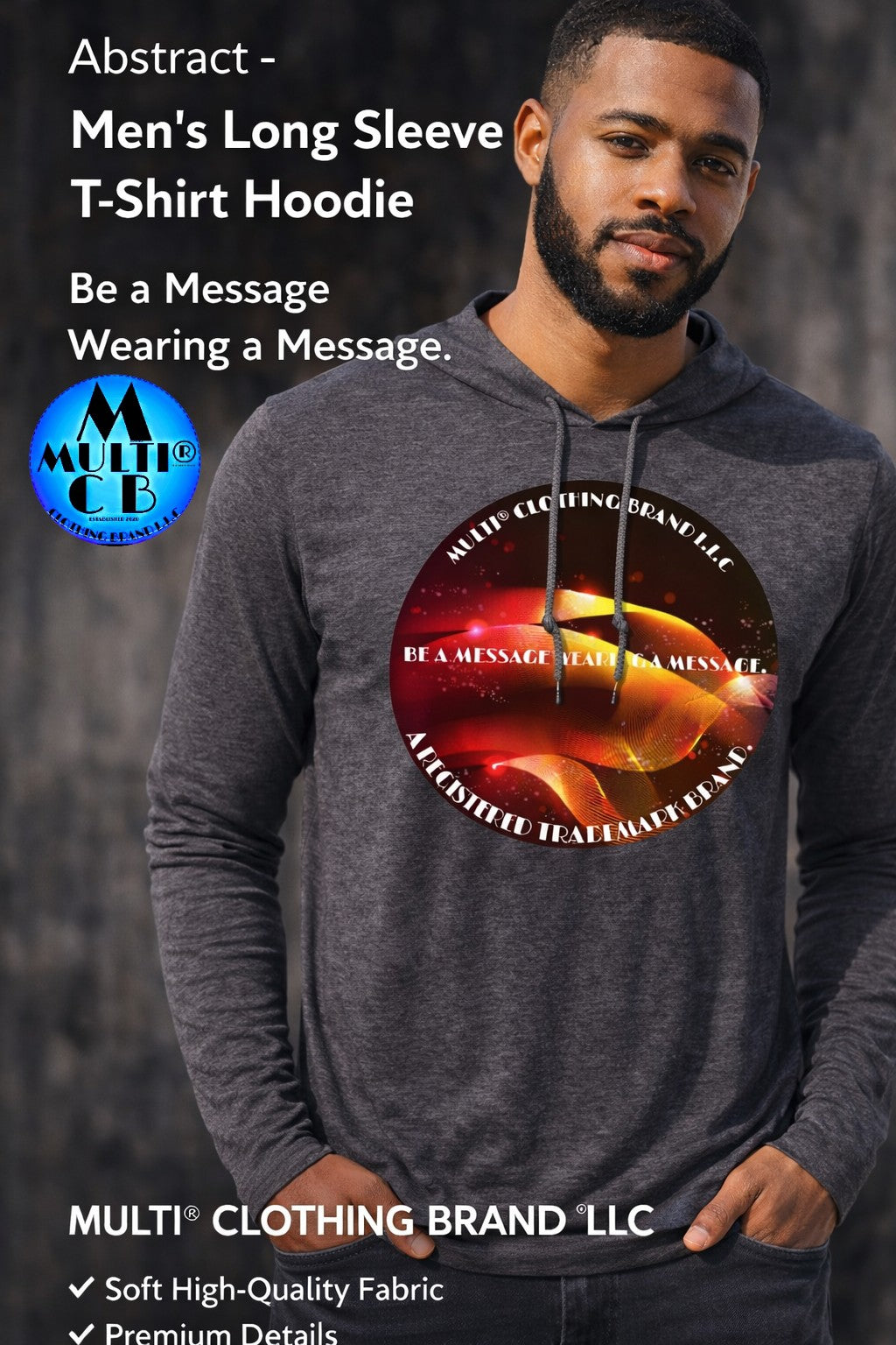 Abstract - Men's T-Shirt Hoodie - Comfortable Cotton Blend