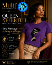 Queen Nefertiti logo on purple T-shirt for women