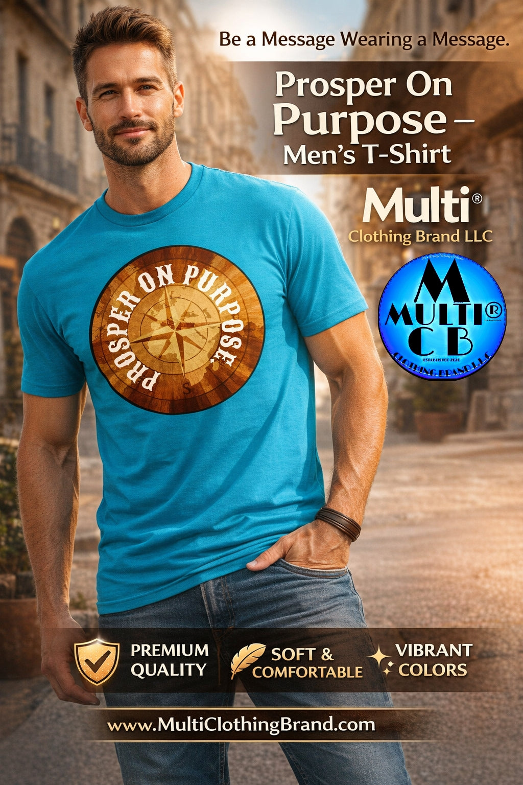 Prosper On Purpose Men's T-Shirt CustomCat