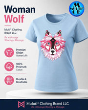 Woman Wolf T-Shirt with wolf graphic design