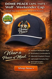 Dome Peace Wolf logo on navy snapback hat