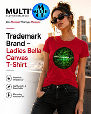 Ladies Bella Canvas T-Shirt with green digital logo