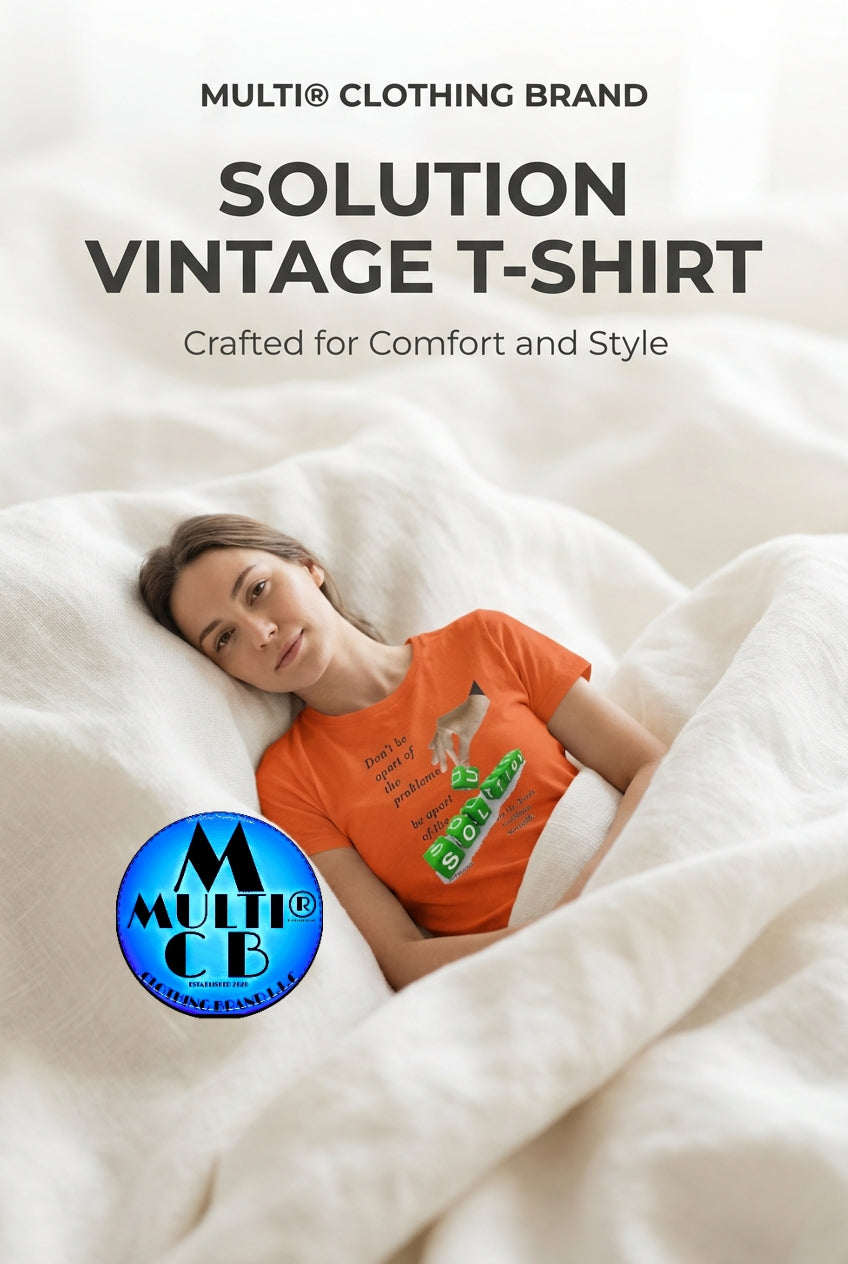 Solution - Ladies Vintage T-Shirt 100% combed and ringspun cotton in orange, worn by a woman lying in bed, showcasing comfort and casual style.