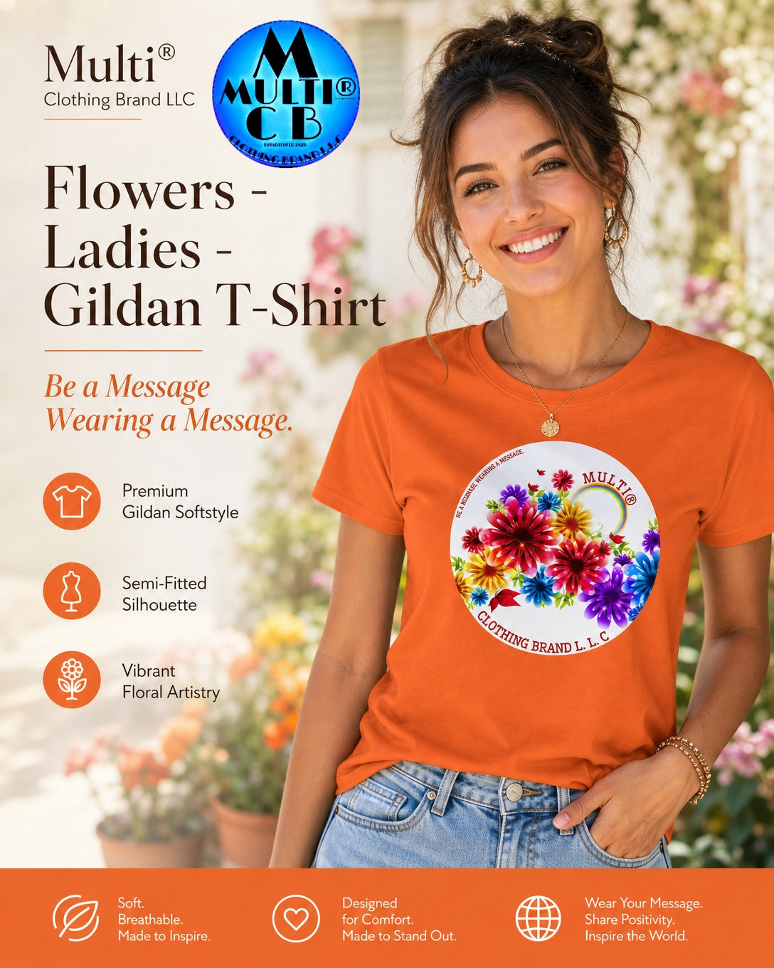Gildan floral graphic women's T-shirt