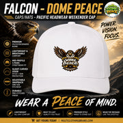 Falcon Dome Peace Cap logo on white hat