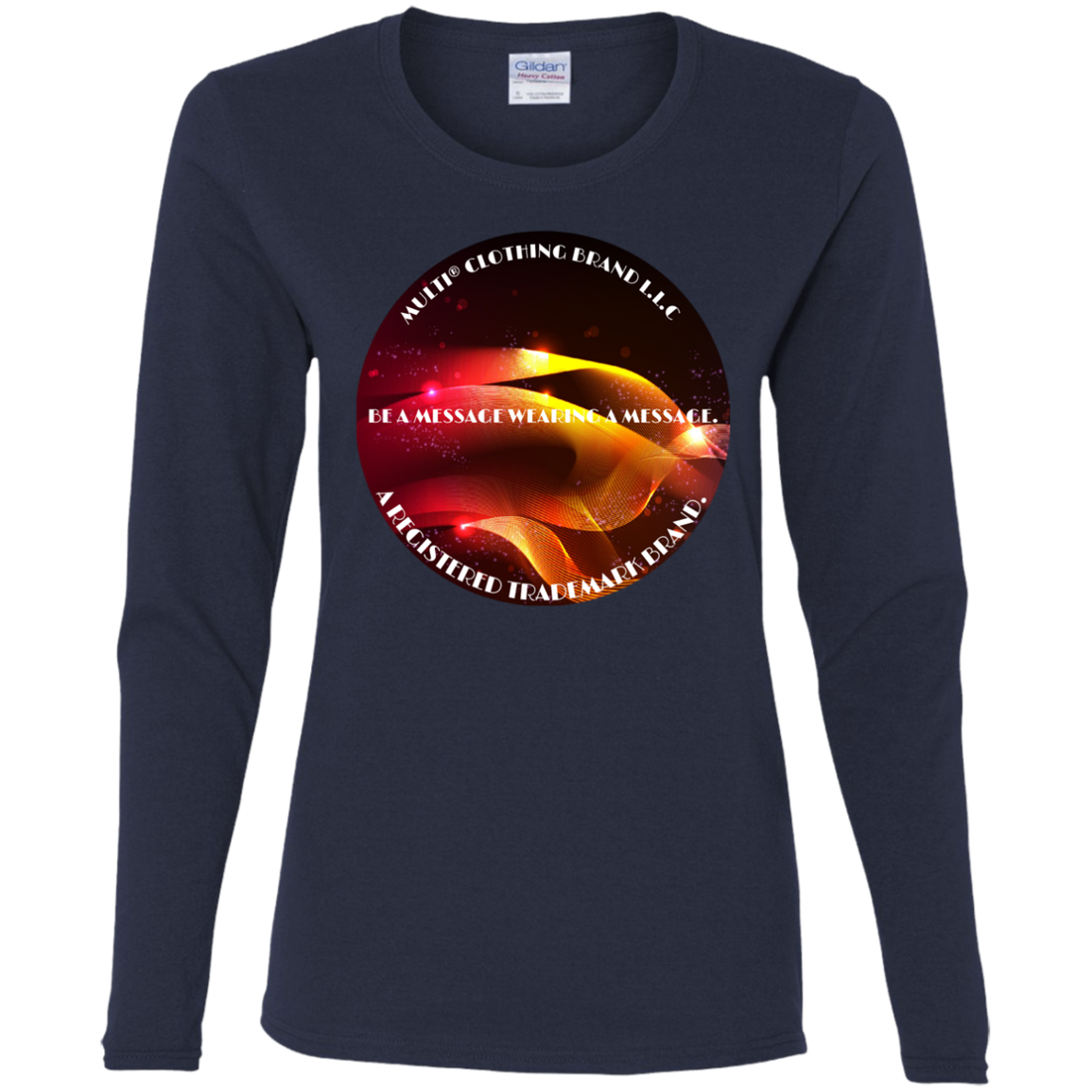 Multi Clothing Brand L.L.C - B.A.M.W.A.M - Abstract - Ladies' Cotton LS T-Shirt CustomCat