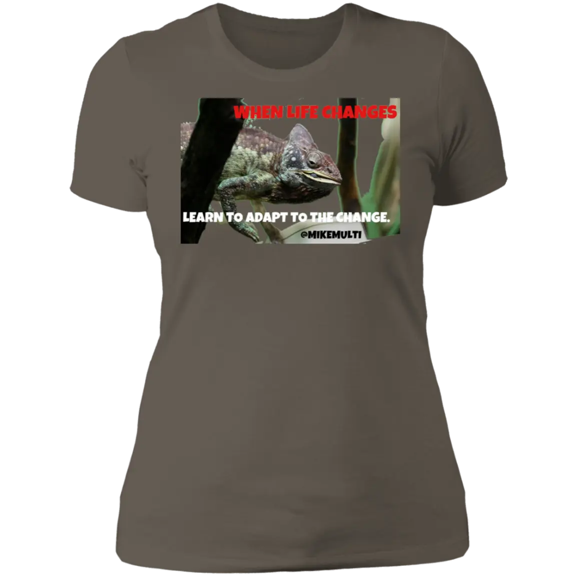 Adapt To Change Ladies T-Shirt CustomCat