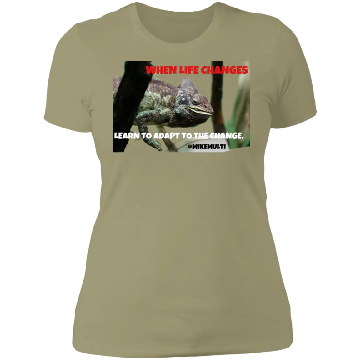 Adapt To Change Ladies T-Shirt CustomCat