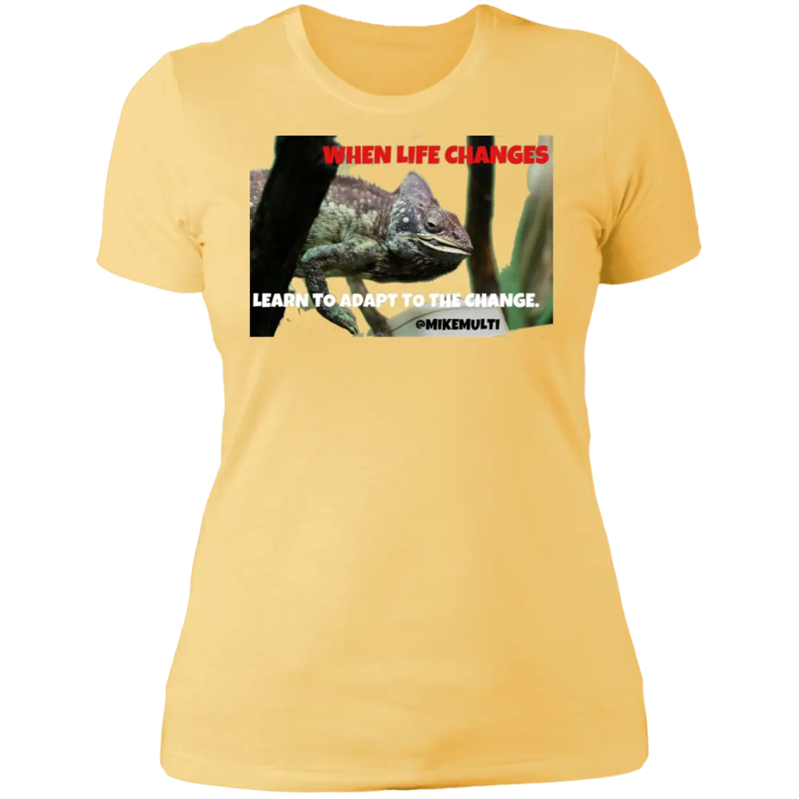 Adapt To Change Ladies T-Shirt CustomCat