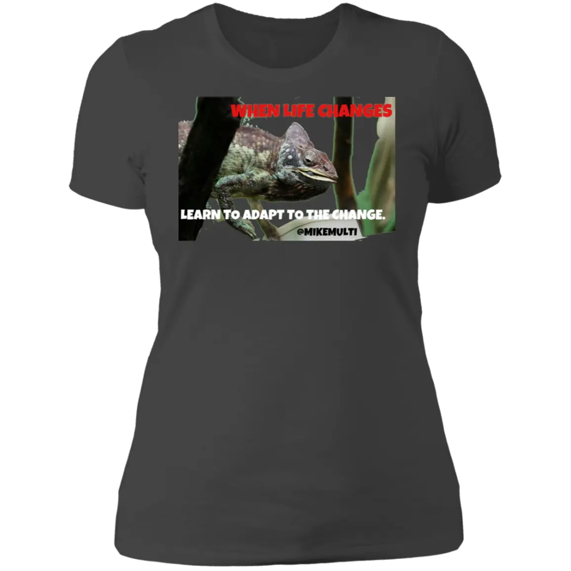 Adapt To Change Ladies T-Shirt CustomCat