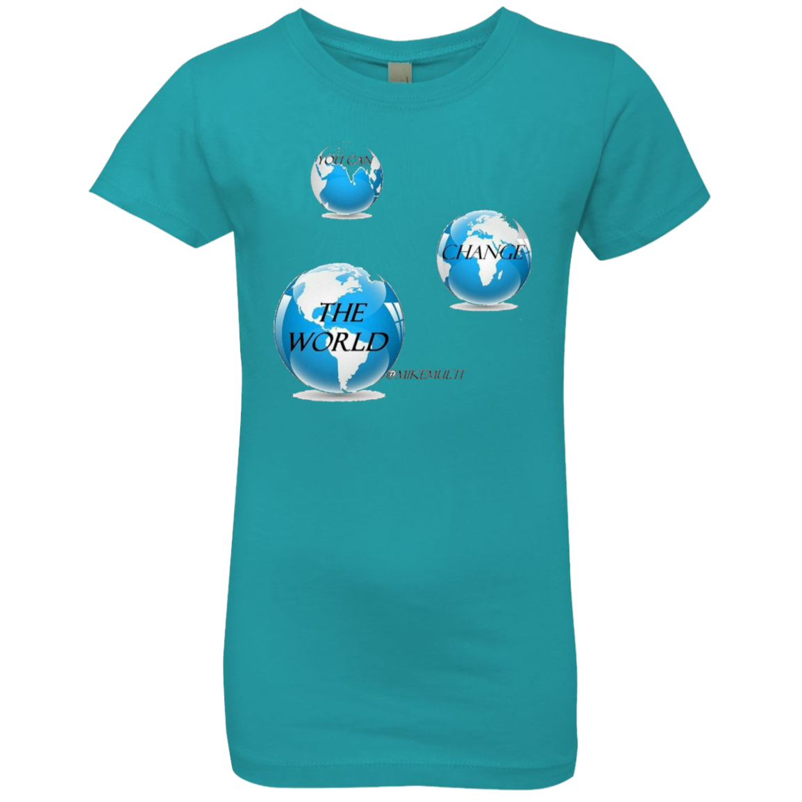  The World - Girls' Princess T-Shirt , Tahiti Blue