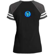 "Woman Wolf" - DM476 Ladies' Game V-Neck T-Shirt