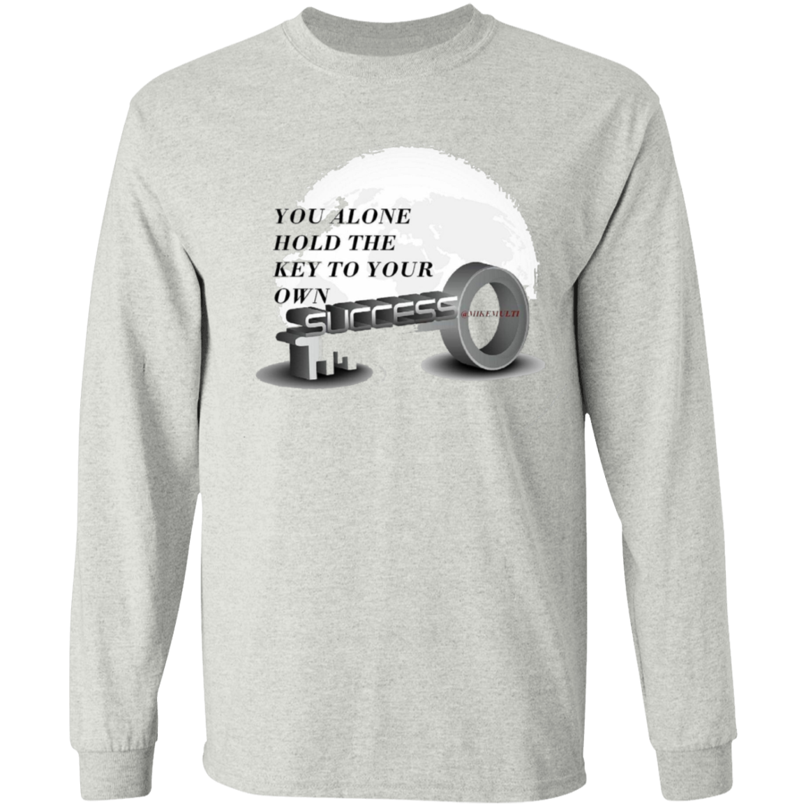 Key To Success - Men's LS T-Shirt 5.3 oz. CustomCat