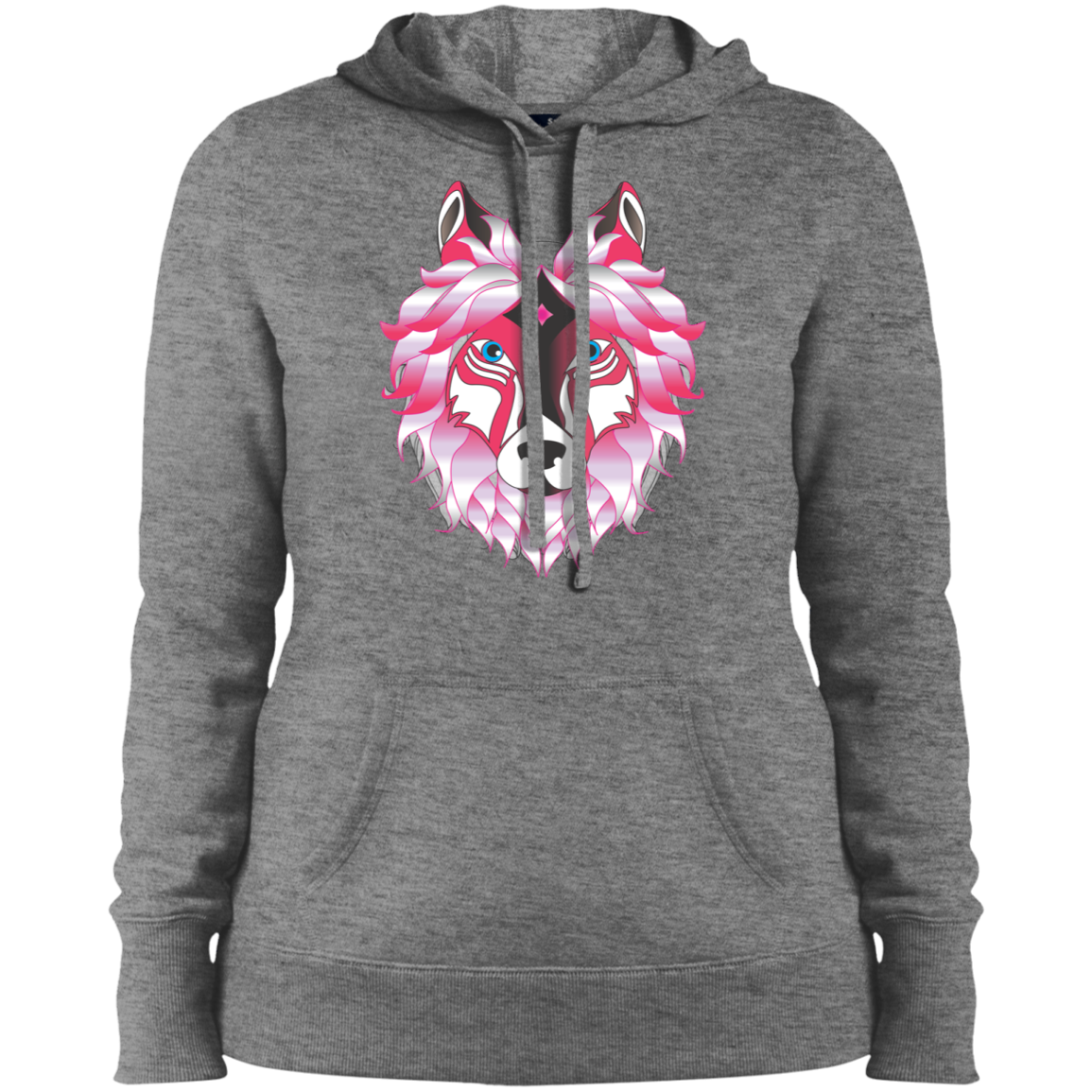 Woman Wolf - Ladies' Pullover Hooded Sweatshirt CustomCat