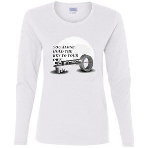 "Key To Success" - G540L Ladies' Cotton LS T-Shirt