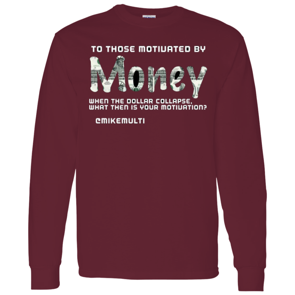 Money - Men's LS T-Shirt 5.3 oz. CustomCat