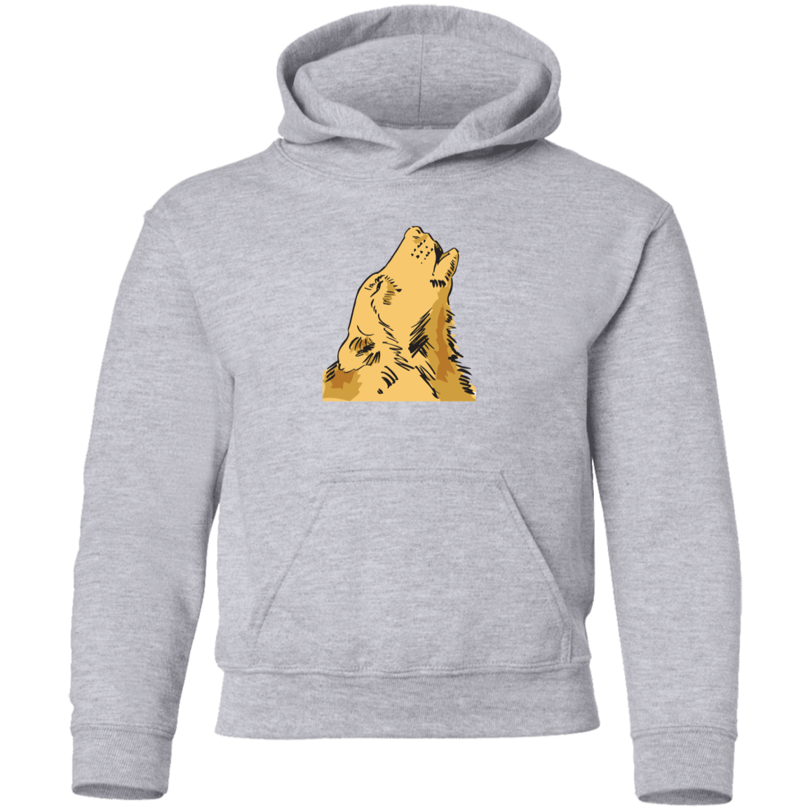 Wolf Howling - Youth Pullover Hoodie CustomCat