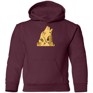 "Wolf Howling" - G185B Youth Pullover Hoodie