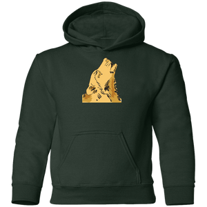 "Wolf Howling" - G185B Youth Pullover Hoodie