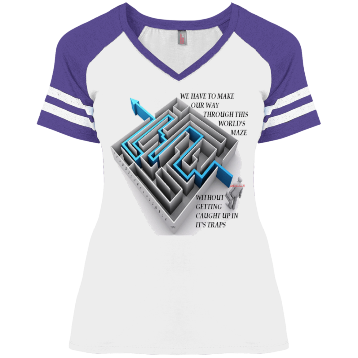 Maze - Ladies' Game V-Neck T-Shirt CustomCat