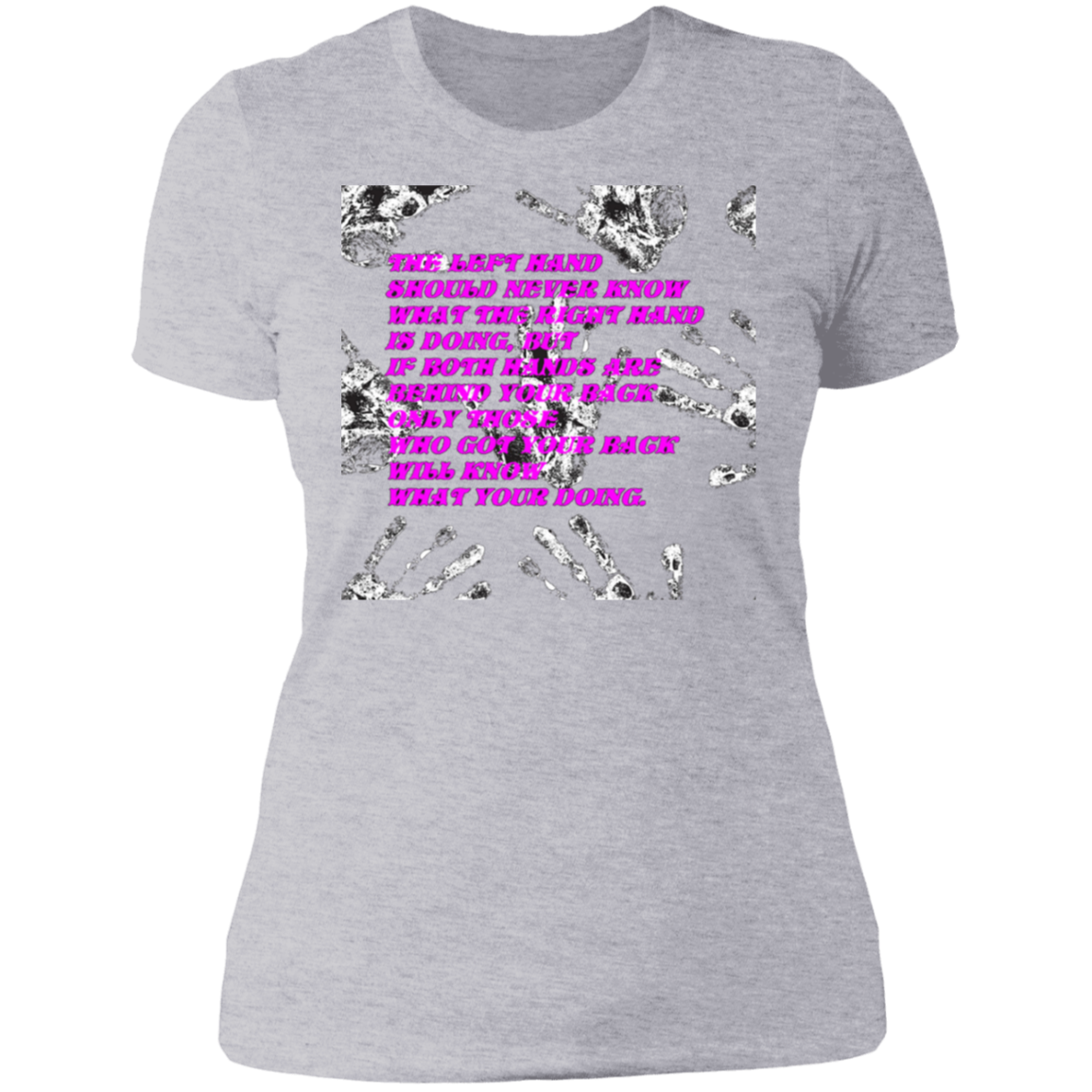 Hands - Ladies' Boyfriend T-Shirt CustomCat