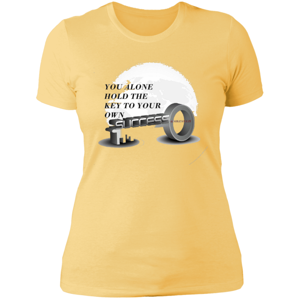 Key To Success - Ladies' Boyfriend T-Shirt CustomCat