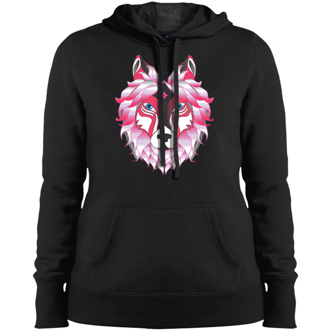 Woman Wolf - Ladies' Pullover Hooded Sweatshirt CustomCat