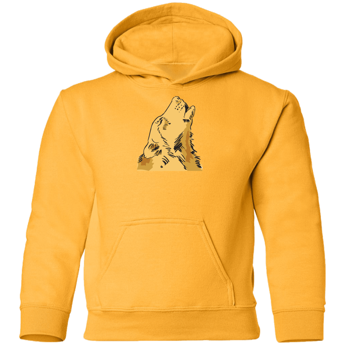 Wolf Howling - Youth Pullover Hoodie CustomCat
