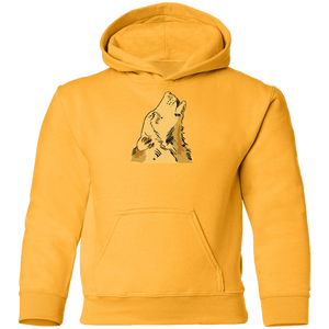 "Wolf Howling" - G185B Youth Pullover Hoodie